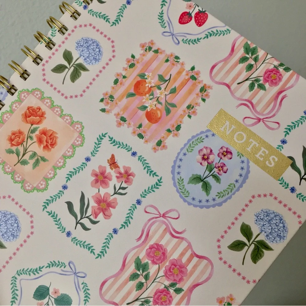 Clementine Spiral Notebook ~ Beautiful Florals and Fruit